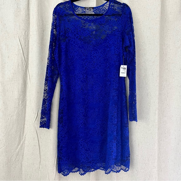 Royal Blue Lace Dress - Picture 3 of 6